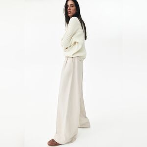H&M Cream Wide-Leg Pants